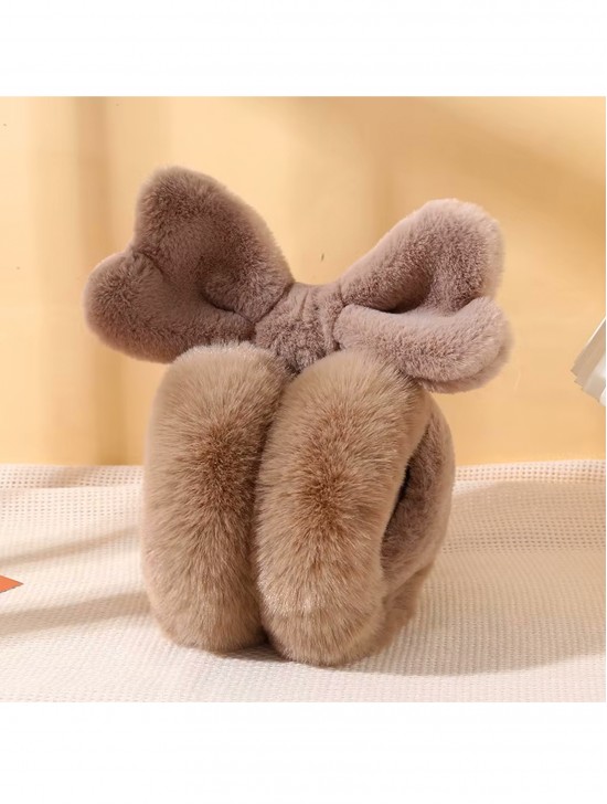 Solid Color Heart Plush Earmuff